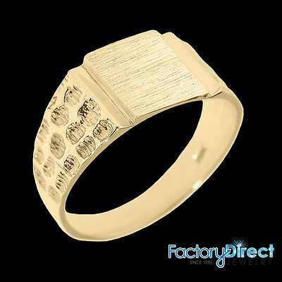 Pre-owned Claddagh Gold Yellow Gold Engravable Men's Signet Ring