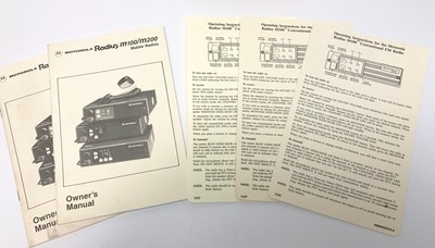 2 Motorola M100 M200 Radio Owner's Manual & 3 Operating Instruction Cards. Buy it now for 17.95