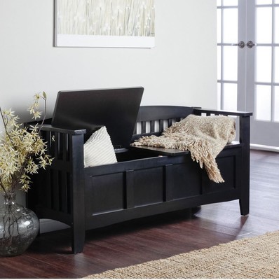 Entryway Storage Bench Wooden Hallway Seat Wood ...