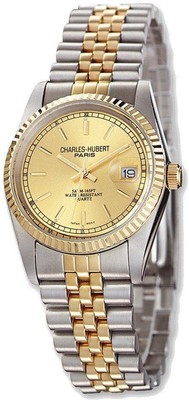 Pre-owned Charles-hubert Ladies Charles Hubert Ip-plated 2-tone Gold-tone Dial 26mm Watch