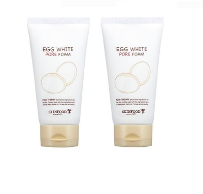 skin white,rose beige skinfood egg white pore foam cleanser 150ml x 2pcs set