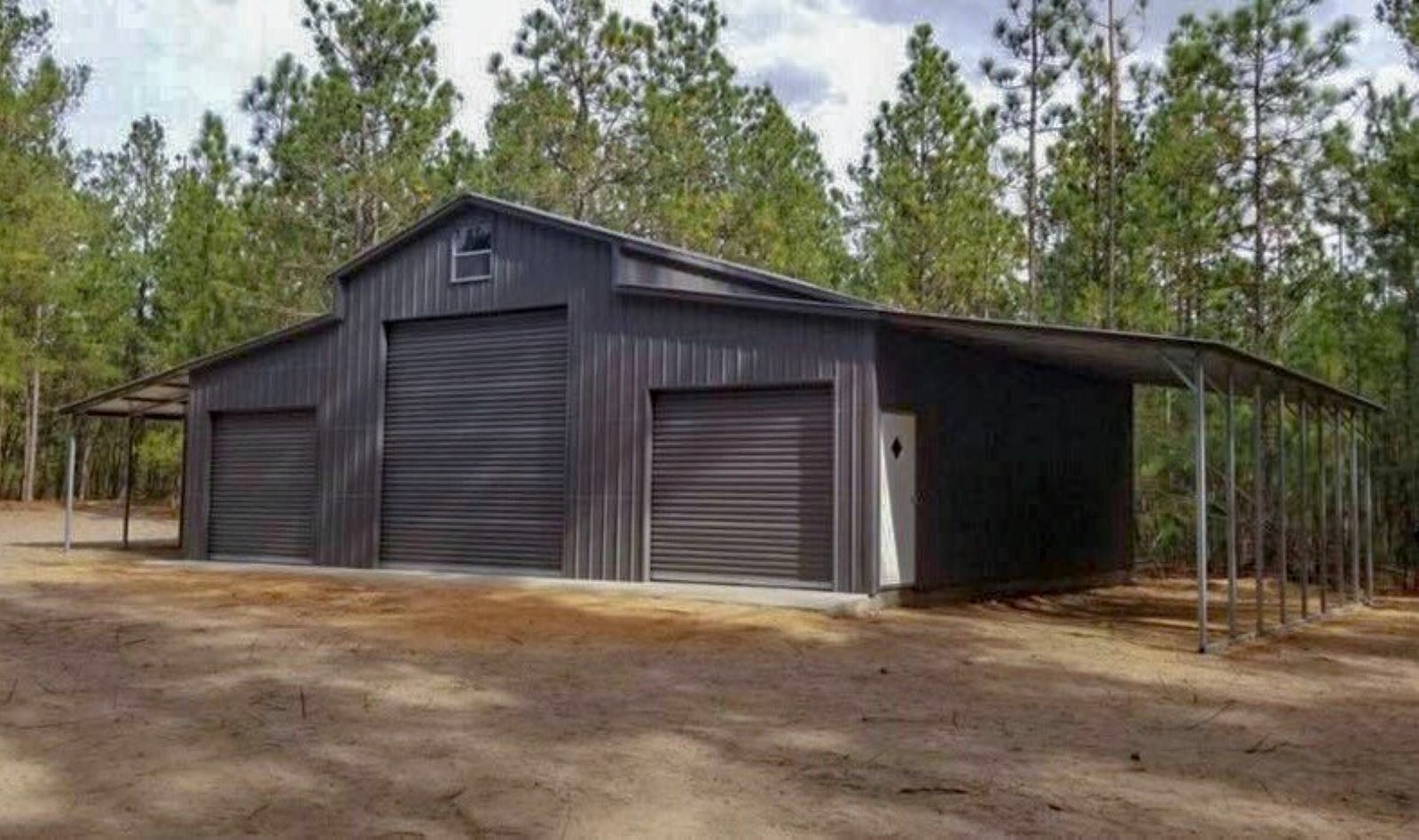 Metal Building Steel Pole Barn Kit Prefab 5 Car Garage Shop 66x36