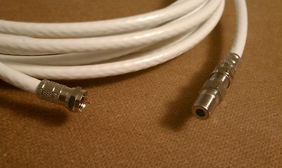 MAXX-TENNA scanner antenna 40' extension RG6 white coax cable with connectors
