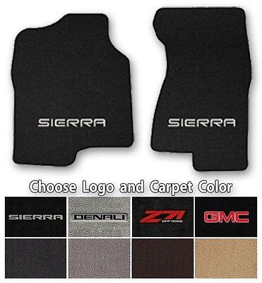 GMC Sierra 2pc Classic Loop Carpet Floor Mats-Choice of Carpet Color & Logo
