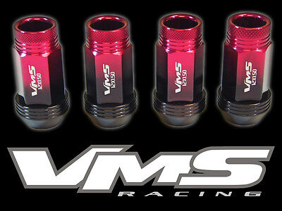 VMS RACING 20PC 48MM PREMIUM WHEEL LUG NUTS 12X1.5 KIT 2 TONE RED/BLACK RB7