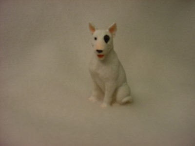 BULL TERRIER dog TiNY FIGURINE white puppy ...