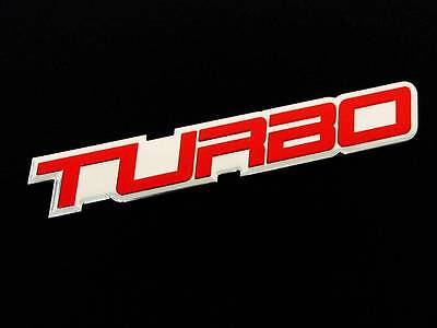 2 CAR TRUCK CUSTOM TURBO TURBOCHARGED ALUMINUM ENGINE EMBLEMS BADGE RED KIT 