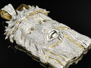 High-End-Yellow-Gold-VS-White-Diamond-XL-Jesus-Face-Piece-Head-Pendant