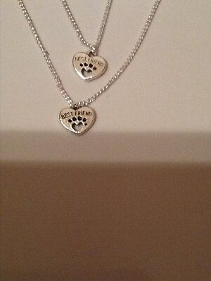 Best friend necklace and bracelet set silver in