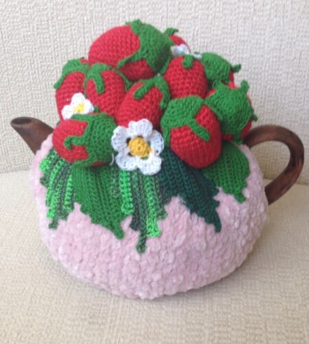 NEW  Handmade Tea Cozy Strawberries/Pink Base ...