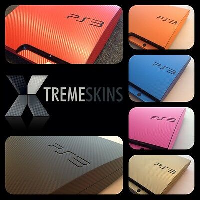 Textured Carbon Fibre Skin Sticker Kit For PLAYSTATION 3 PS3 Wrap Decal Cover