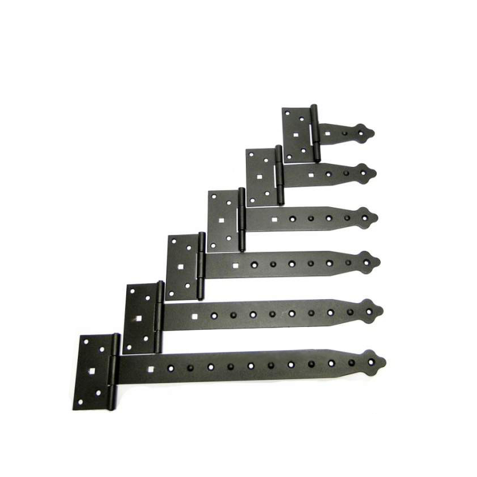 Black Decorative Tee Hinges Heavy Duty Strap T Hinge Door Gate Shed 100