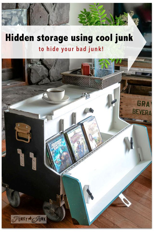 Hidden storage with cool junk... to hide your bad junk! eBay