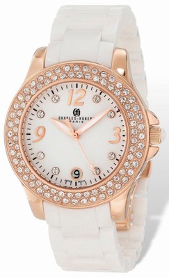 Pre-owned Charles-hubert Ladies Charles Hubert White Ceramic 40mm Watch