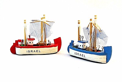 2 * DECOR WOOD FISHING BOATS, HANDBUILT NAUTICAL MODEL, DECOR HOME COLLECTIBLE