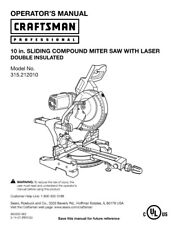 Craftsman 315.212010 Miter Saw Owners Instruction Manual | eBay