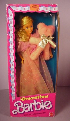 Vintage 1984 Dreamtime Barbie Doll w Teddy Bear Mattel New in Box | eBay