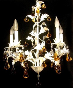 Light brooklyn chandelier Chandelier Ornaments Fruit    Tole Fixture Antique vintage White Vintage