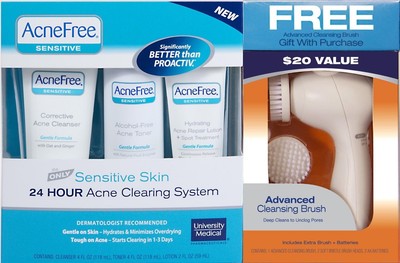 UPC 788521100446 product image for Acnefree Sensitive Skin Acne Clearing System With Free Cleansing Brush, 310ml | upcitemdb.com