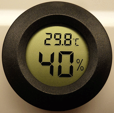 Digital Cigar Humidor Hygrometer Thermometer Temperature Round Black NEW