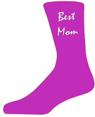 Best Mom on Hot Pink Socks. A Great Gift For Mothers Day or