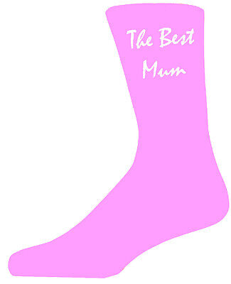 The Best Mum on Light Pink Socks. A Great Gift For Mothers Day or