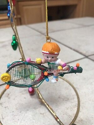 ENESCO CHRISTMAS ORNAMENT: SERVING UP THE BEST: TENNIS ANYONE?  NEW IN (Best Serve In Tennis)