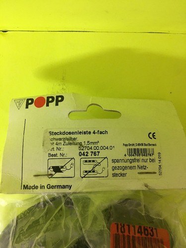 FOREIGN VOLTAGE POPP Steckdosenleiste 4-fach Outlet Made In Germany