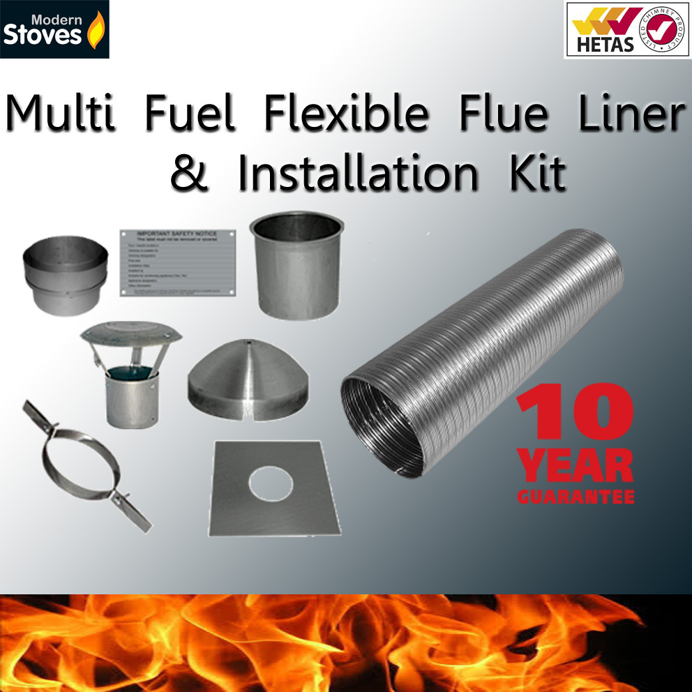 Flexible Flue liner Installation Kit Mutli fuel & Wood Burning Stoves 5