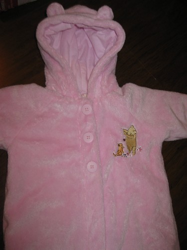Classic-Pooh-Baby-Girl-Snowsuit-Bunting-Size-6-Months
