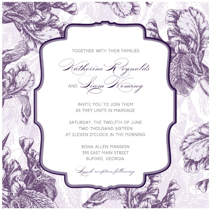 PURPLE VINTAGE WEDDING INVITATIONS RSVP W ENVELOPES eBay