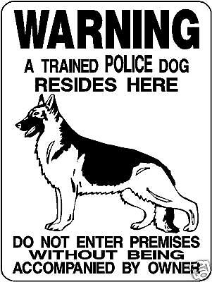 POLICE K-9 WARNING DOG  ALUMINUM SIGN ...