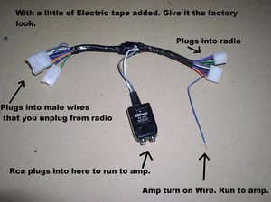 Factory Radio Amp Amplifier Interface Install Adapter ... car amp wiring harness factory 