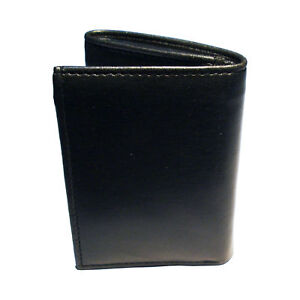 100 Genuine Leather Men&#39;s Wallet Tri Fold Black | eBay