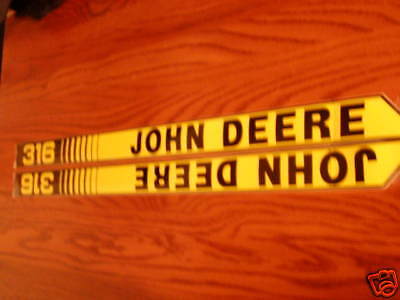 John Deere New 316 onan Hood Decals