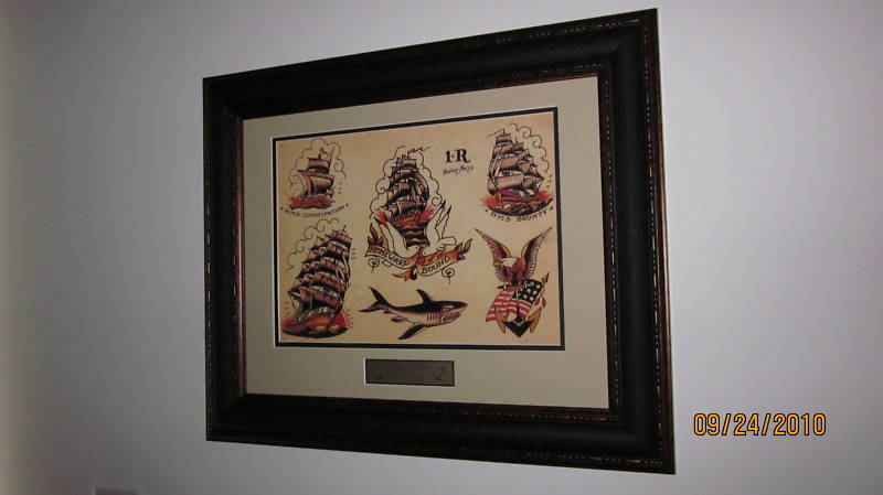 SAILOR JERRY Tattoo Flash Frame HOMEWARD BOUND shark | eBay