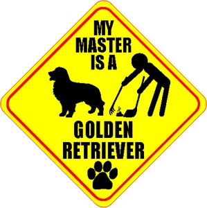 MY MASTER IS A GOLDEN RETRIEVER 4" DOG POOP STICKER | eBay