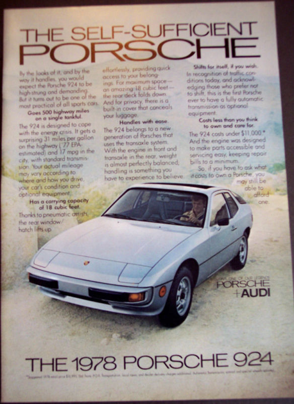 PORSCHE 924 CAR 78 model vintage 1977 Ad eBay