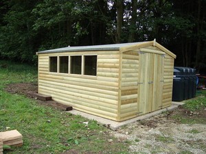 8x14 Heavy Duty Shed Workshop NEW Log Lap Double Doors