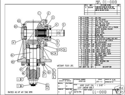 Replacement Rotary Cutter 40 hp Gear Box