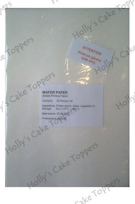 Edible Wafer Rice Paper Pack Packet A4 25 Sheets for edible photos decorations
