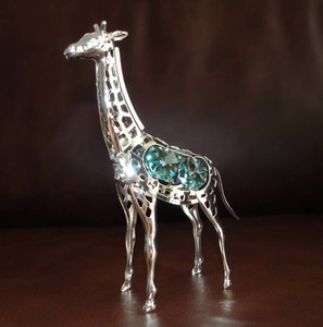 Giraffe Swarovski Crystal Silver Plated Figurine New | eBay