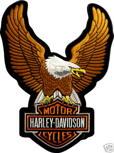 HARLEY DAVIDSON UP WING EAGLE BROWN PATCH  15 INCH (XXL) RETRO  HARLEY PATCH