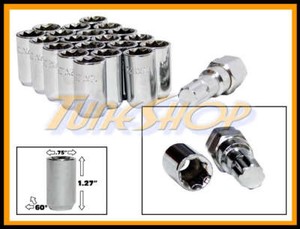 20 TUNER WHEEL LOCK LUG NUTS 8 POINT KEY 12X1.25 12 1.25 ACORN OPEN END
