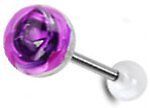 Specify Color 14G~5//8/"~16mm 316L Steel Metal Rose Embedded in Clear Ball Top