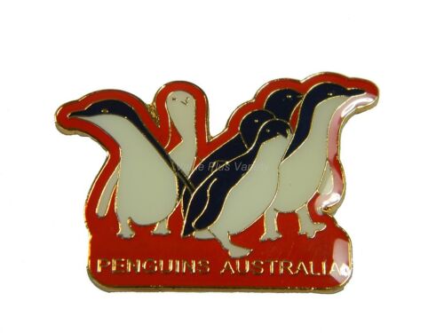 Australian Souvenir Enamel Australia Penguins Metal Fridge Magnet Gold Plated