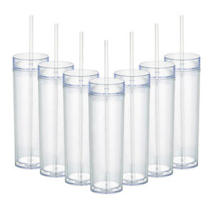 straw with tumbler bulk Double & Insulated Acrylic Straw Tumblers Wall with Lid