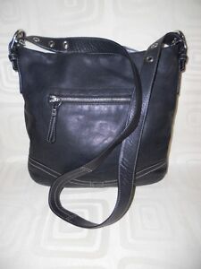 REDUCED Coach F10937 Black Leather Slim Duffle Shoulder Bag Convertible Handbag | eBay