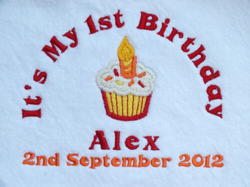Personalised 1st First Birthday long sleeved t-shirt and bib set cupcake design