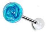 Specify Color 14G~5//8/"~16mm 316L Steel Metal Rose Embedded in Clear Ball Top